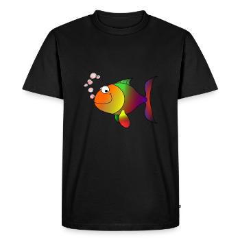poisson - T-shirt Premium bio Homme - noir - Devant - Nico (187cm)