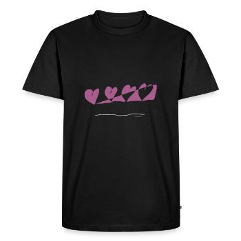 Dessin abstrait Coeurs entiers et entiers - T-shirt Premium bio Homme - noir - Devant - Nico (187cm)