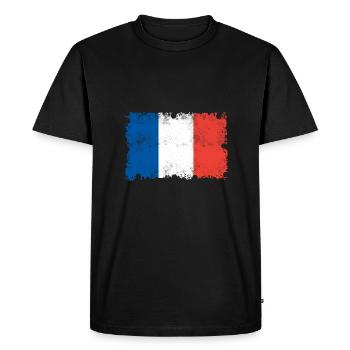 Drapeau de la France, France, drapeau de la France - T-shirt Premium bio Homme - noir - Devant - Nico (187cm)
