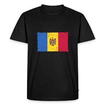 Moldavie rétro - T-shirt Premium bio Homme - noir - Devant - Nico (187cm)