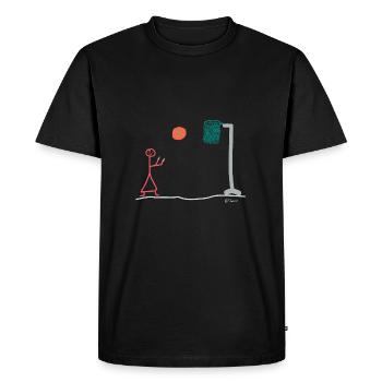Basketball stick figure female sport action - Men's Premium Organic T-Shirt - black - Front - Nico (187cm)