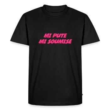Mi Pute Mi Soumise - Men's Premium Organic T-Shirt - black - Front - Nico (187cm)