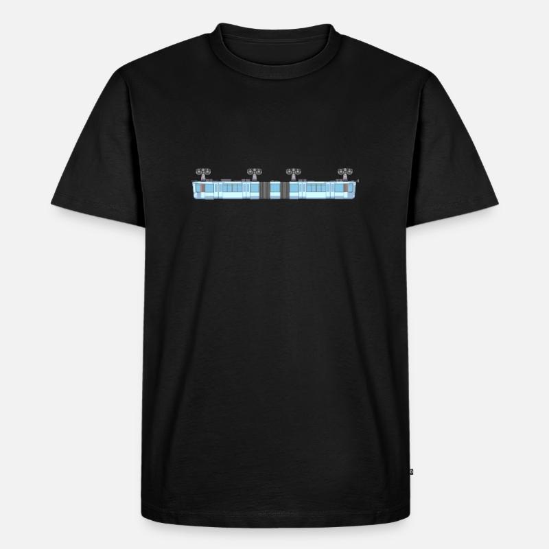 Schwebebahn lang pixelart - Männer Premium Bio T-Shirt - Schwarz