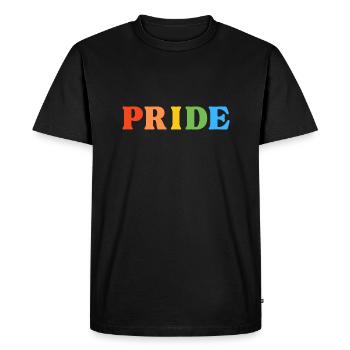 Pride Rainbow Typography - Men's Premium Organic T-Shirt - black - Front - Nico (187cm)