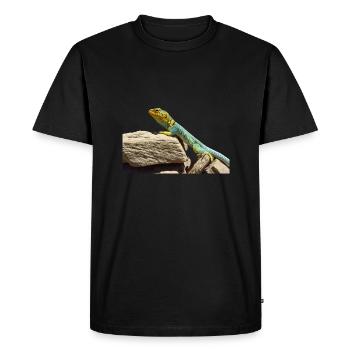 gecko lézard lézard lézard - T-shirt Premium bio Homme - noir - Devant - Nico (187cm)