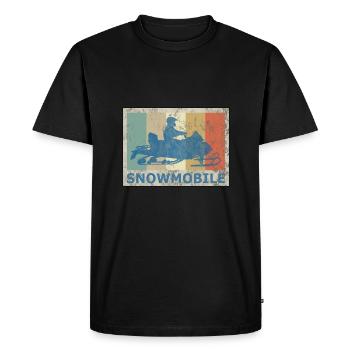 Retro Vintage Style Snowmobile Snowmobile - Men's Premium Organic T-Shirt - black - Front - Nico (187cm)