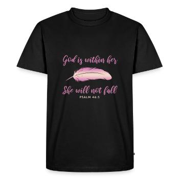 Citation biblique chrétienne - T-shirt Premium bio Homme - noir - Devant - Nico (187cm)