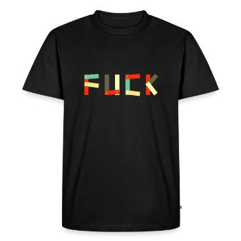 Texte Fuck - T-shirt Premium bio Homme - noir - Devant - Nico (187cm)