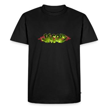 Jacob Graffiti Name - Men's Premium Organic T-Shirt - black - Front - Nico (187cm)