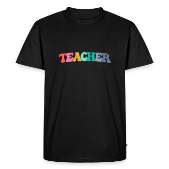 Meilleur professeur de tous les temps! Chemise femme, Enseignante - T-shirt Premium bio Homme - noir - Devant - Nico (187cm)