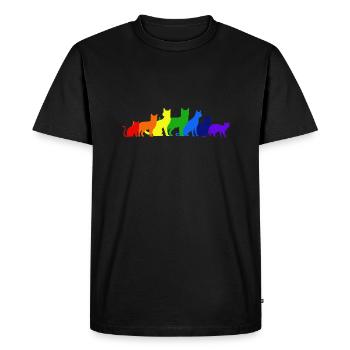Arc-en-ciel de chats - T-shirt Premium bio Homme - noir - Devant - Nico (187cm)