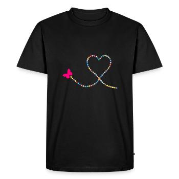 coeurs herzchen I coeur vous aime Je te aime U19 - T-shirt Premium bio Homme - noir - Devant - Nico (187cm)