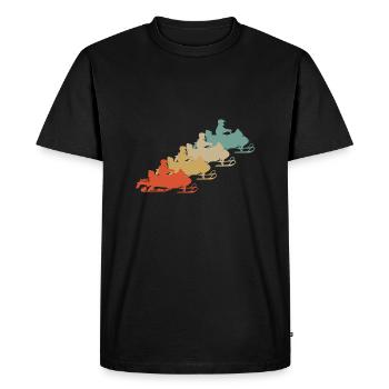 Retro Vintage Style Snowmobile Snowmobile - Men's Premium Organic T-Shirt - black - Front - Nico (187cm)