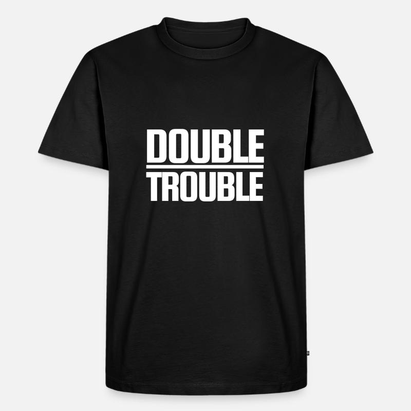 Double Trouble - Männer Premium Bio T-Shirt - Schwarz