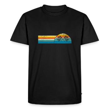 Race Flag Flag Symbol Icon Voitures Illustration - Men's Premium Organic T-Shirt - black - Front - Nico (187cm)
