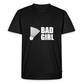 Bad Girl Plays Badminton Shirt - Men's Premium Organic T-Shirt - black - Front - Nico (187cm)