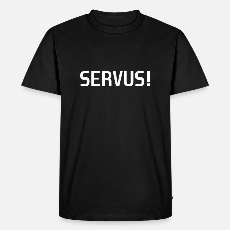 servus weis - Männer Premium Bio T-Shirt - Schwarz