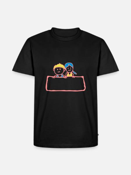 Zeichen-Panel Junge Mädchen Partei anniv - Männer Premium Bio T-Shirt - Schwarz