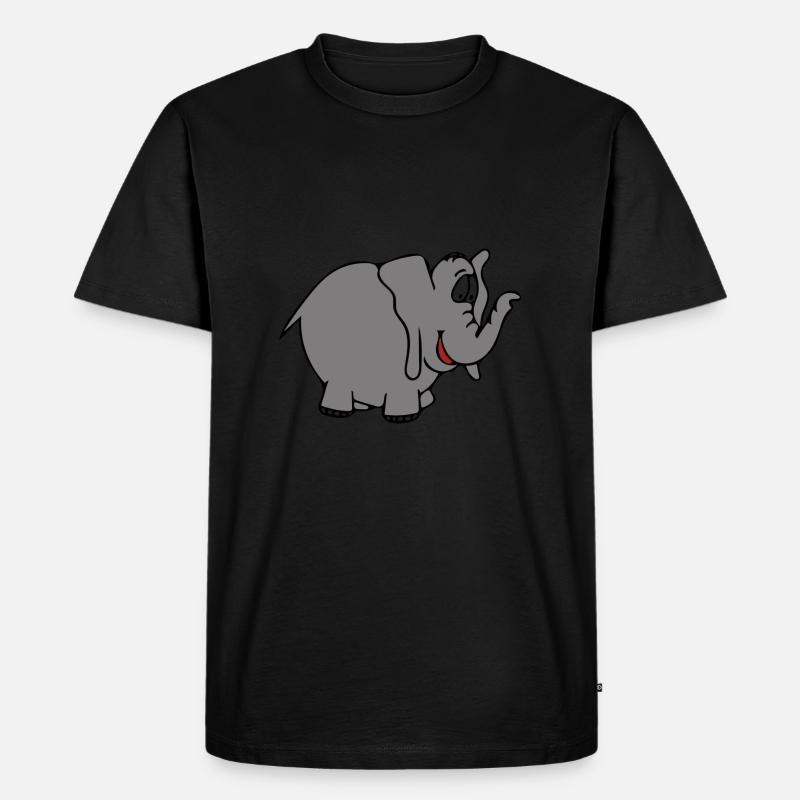 Elefant,Tier,Comic,Kinder - Männer Premium Bio T-Shirt - Schwarz