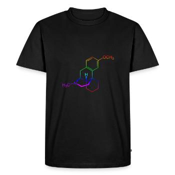 Dextromethorphan DXM structural formula - Men's Premium Organic T-Shirt - black - Front - Nico (187cm)