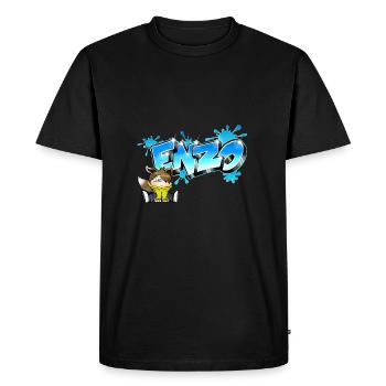 Enzo Graffiti Name - T-shirt Premium bio Homme - noir - Devant - Nico (187cm)