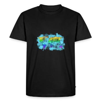 carte du monde - T-shirt Premium bio Homme - noir - Devant - Nico (187cm)