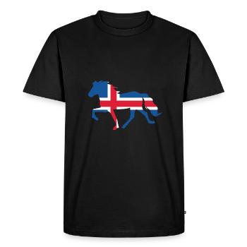 Töltende Icelandic with Icelandic flag - Men's Premium Organic T-Shirt - black - Front - Nico (187cm)