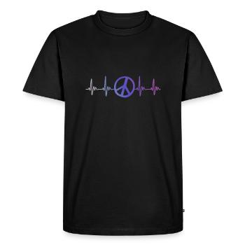 Peace Pulse Heartbeat Freedom ECG Coloré - T-shirt Premium bio Homme - noir - Devant - Nico (187cm)