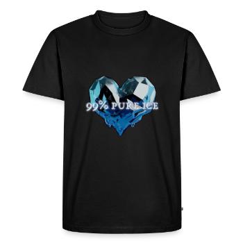99% pure ice heart - Men's Premium Organic T-Shirt - black - Front - Nico (187cm)