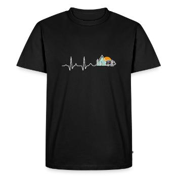 Caravane Love Life Camper Camping Cadeau - T-shirt Premium bio Homme - noir - Devant - Nico (187cm)