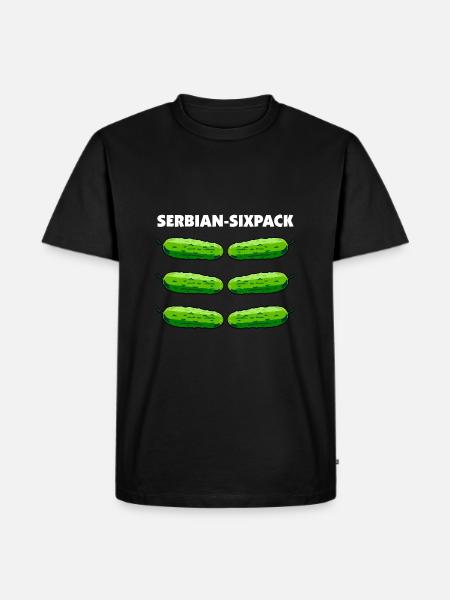 serbian sixpack - serbischer Waschbrettbauch - Männer Premium Bio T-Shirt - Schwarz