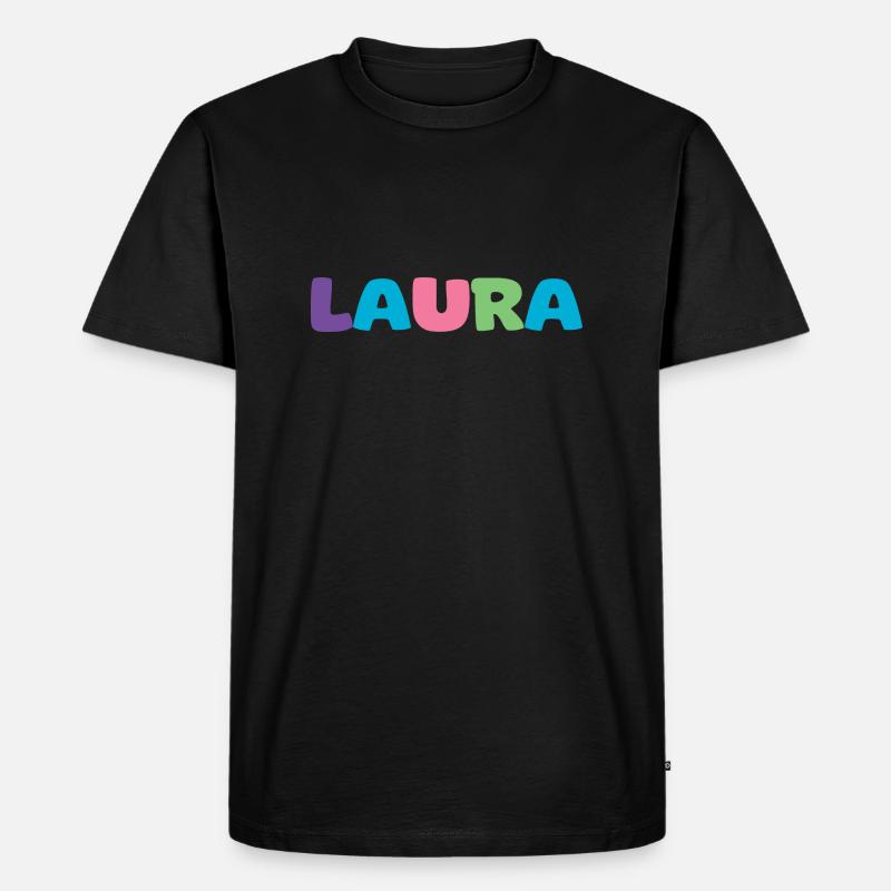 Name - Laura - Männer Premium Bio T-Shirt - Schwarz
