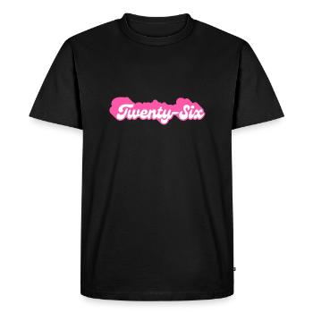 twenty-six birthday -26e anniversaire rétro rose - T-shirt Premium bio Homme - noir - Devant - Nico (187cm)