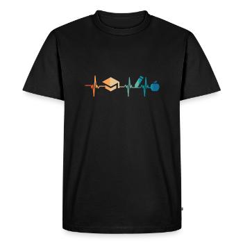 Battement de cœur enseignement - T-shirt Premium bio Homme - noir - Devant - Nico (187cm)
