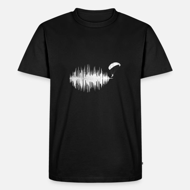 Herzfrequenz Frequenz Paragleiter Paragleiten - Männer Premium Bio T-Shirt - Schwarz