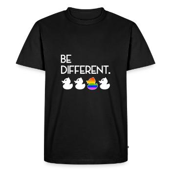 Be Different LGBT Gay Duck Regenbogen - Männer Premium Bio T-Shirt - Schwarz - Vorne - Nico (187cm)