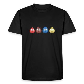 4 éléments (feu, terre, eau, air) (bulle) - T-shirt Premium bio Homme - noir - Devant - Nico (187cm)