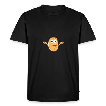 La pomme de terre interrogateur :) - T-shirt Premium bio Homme - noir - Devant - Nico (187cm)