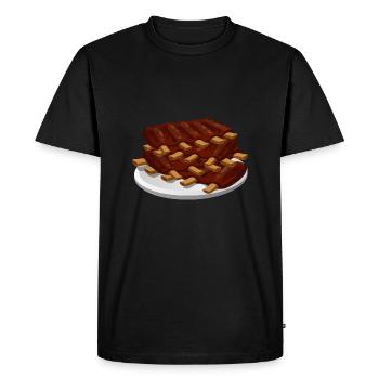 côtes levées nourriture viande de porc - T-shirt Premium bio Homme - noir - Devant - Nico (187cm)