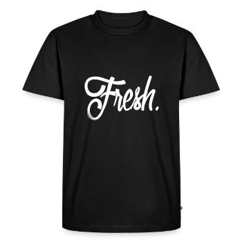 fresh white - Men's Premium Organic T-Shirt - black - Front - Nico (187cm)