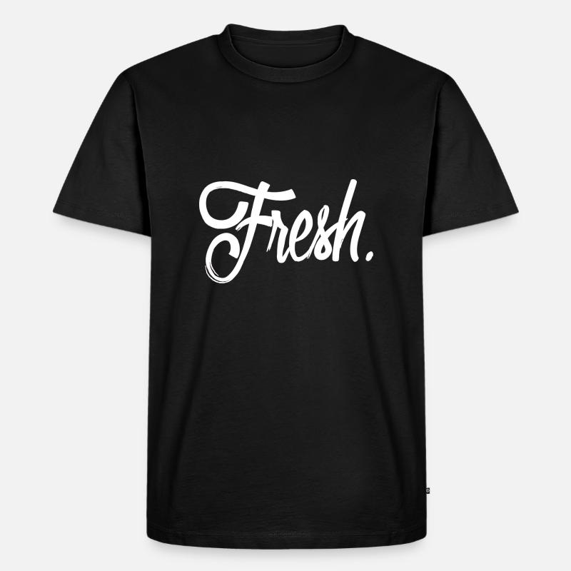 fresh white - Männer Premium Bio T-Shirt - Schwarz