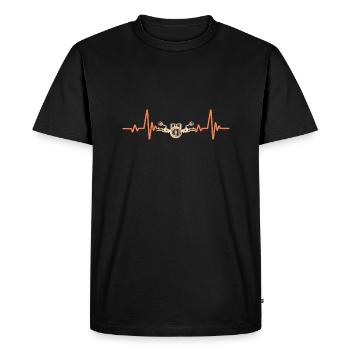 Heartbeat Idea For Bikers - Men's Premium Organic T-Shirt - black - Front - Nico (187cm)