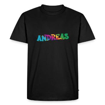 Andreas - Men's Premium Organic T-Shirt - black - Front - Nico (187cm)