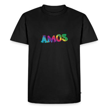Amos - T-shirt Premium bio Homme - noir - Devant - Nico (187cm)