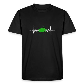 Turtle Heartbeat Gifted Pet - Men's Premium Organic T-Shirt - black - Front - Nico (187cm)