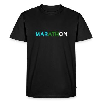 Marathon - Männer Premium Bio T-Shirt - Schwarz - Vorne - Nico (187cm)