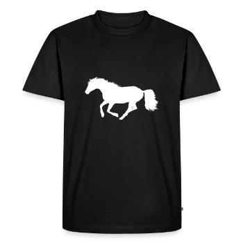 Galloping Horse - White White Silhouette - Men's Premium Organic T-Shirt - black - Front - Nico (187cm)
