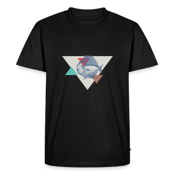 Fish triangle design - Men's Premium Organic T-Shirt - black - Front - Nico (187cm)