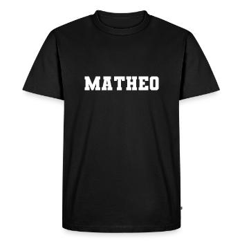 Nom - Matheo - T-shirt Premium bio Homme - noir - Devant - Nico (187cm)