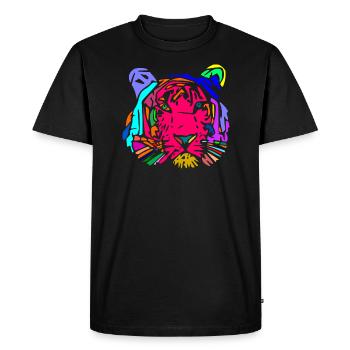 tigre multicolore - T-shirt Premium bio Homme - noir - Devant - Nico (187cm)